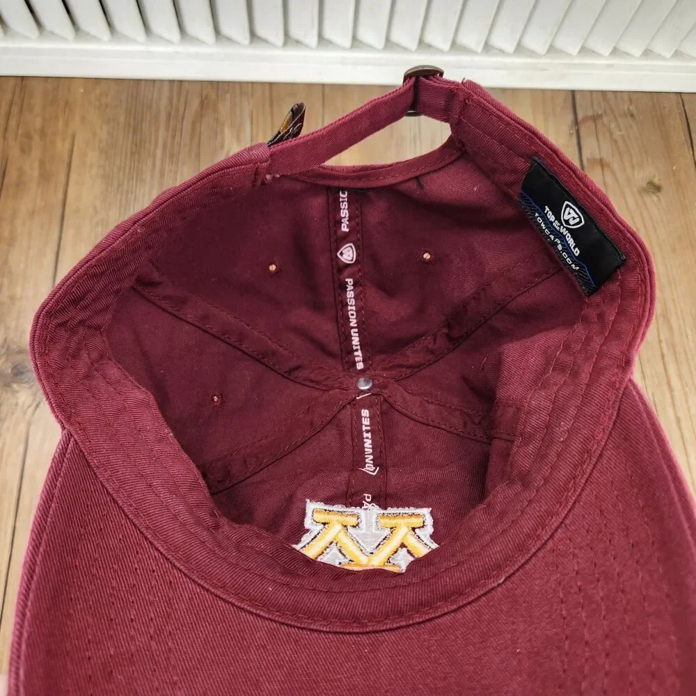 Minnesota Golden Gophers Top of the World Strapback Hat Cap Maroon Cotton Dad UM